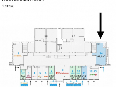 ЮВАО, г. Москва, 1-я Новокузьминская, ул. д.21, корп.2/ 68 м2 / Аренда ПСН